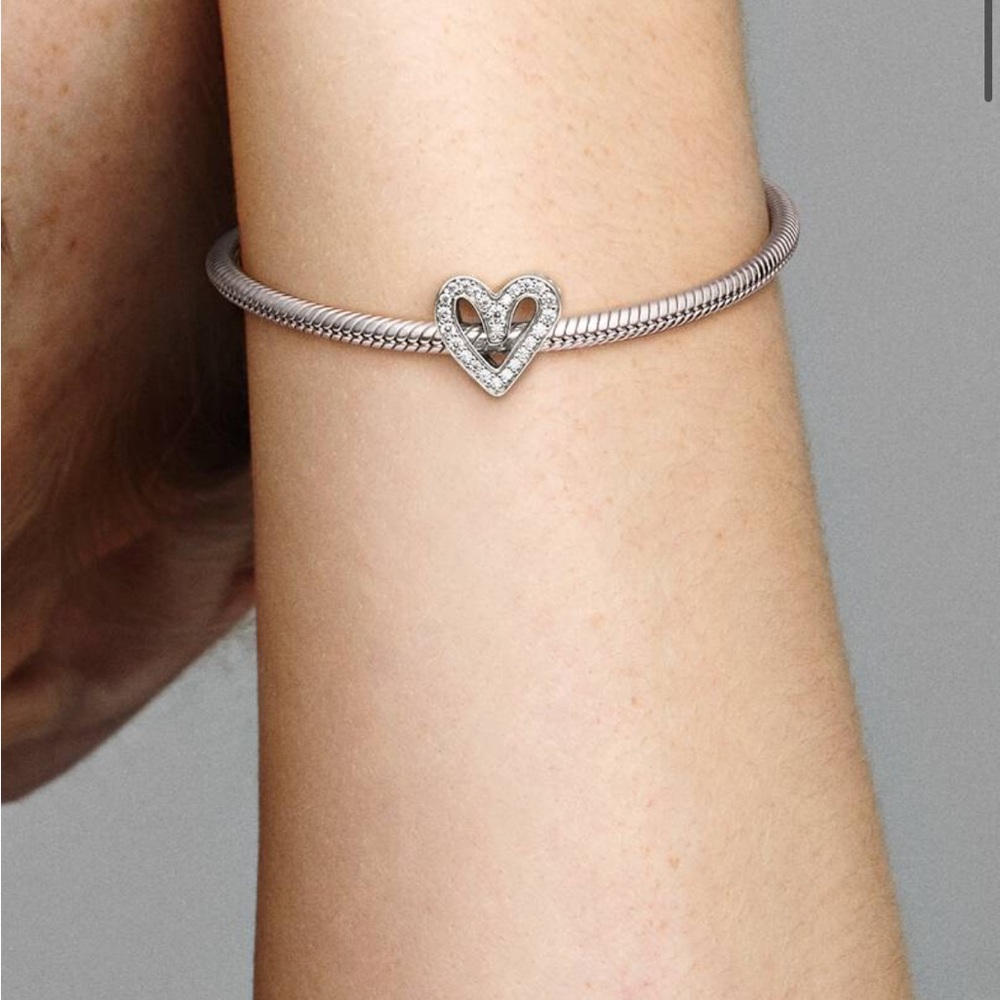 Pandora Silver Heart Charm Bracelet